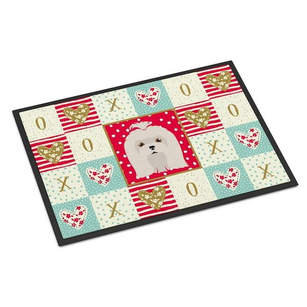 Carolines Treasures 24 x 36 in. Maltese Love Indoor or Outdoor Mat CK5217JMAT - main